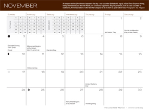 November calendar page
