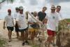 "Team Work": This rope weighed 500 lbs. and took 8 men to carry from the beach - The Barbados American Divers Associat