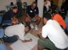 Dive guides and park rangers brainstorm threats to local reefs, June 2004.