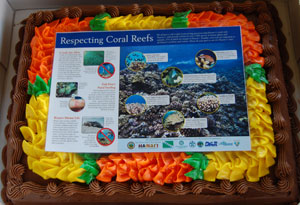 Reef etiquette sign cake