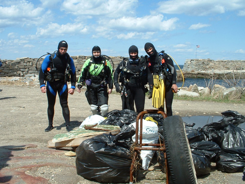 "Cold Water Divers Clean up the North Atlantic" - 42F water did not keep the Cold Water Divers divers from taking the
