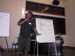 Local park ranger discusses coral reef threats, June 2004.