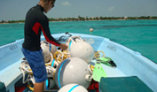 Mooring buoy preparation, Belize