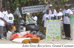 On Grand Cayman in the Cayman Islands, John Gray Recyclers, a group of dedicated environmentalists, organized two marine surveys